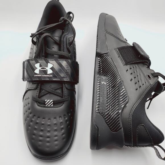 Mens Size 10 Under Armour Training Shoes Reign Lifter Black White 3028028-001